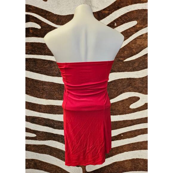 Vintage Deadstock Y2k Slinky Red Halter Top Ring Neck Sz S Made In USA - Picture 2 of 4